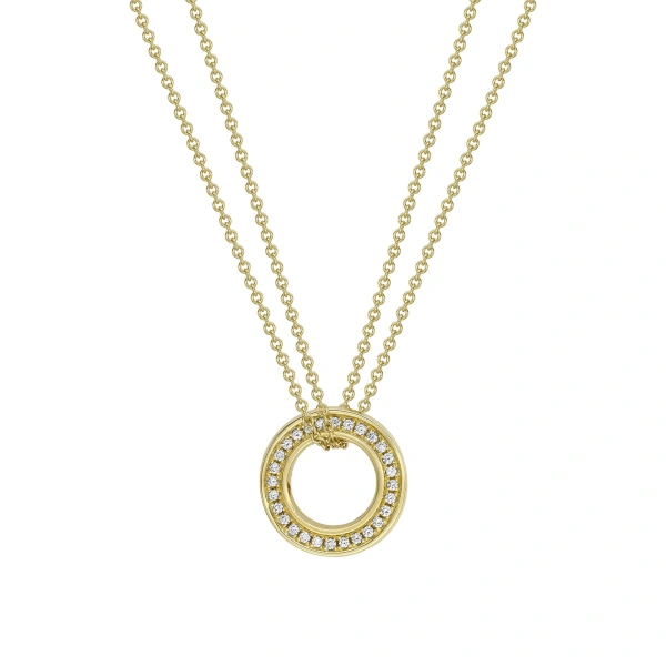 Boodles Roulette Small Yellow Gold Diamond Pendant | Fine Necklaces | Coveti