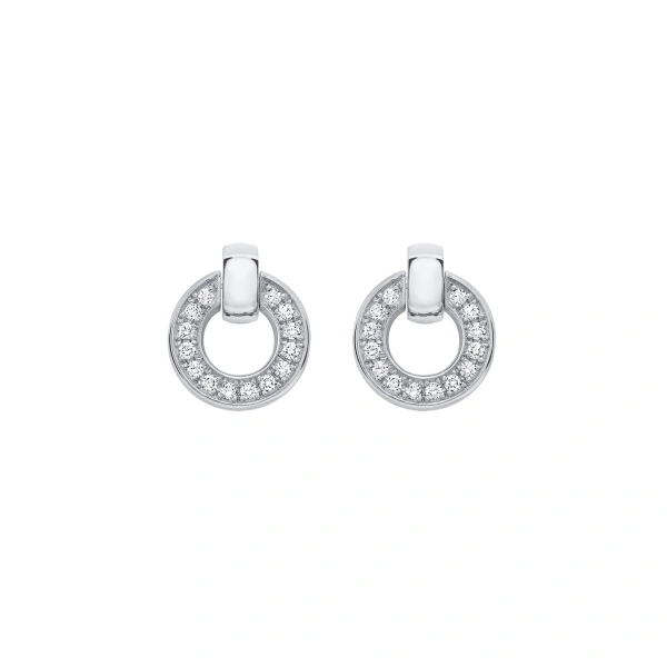 Boodles Roulette White Gold Diamond Flip Earrings | Fine Earrings | Coveti