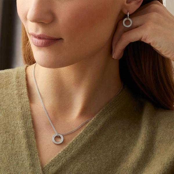 Boodles Roulette White Gold Pendant and Earrings Set | Fine Jewellery Sets | Coveti