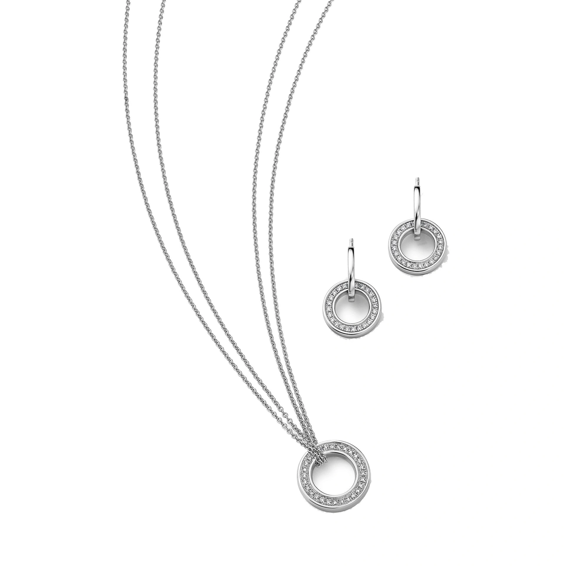 Boodles Roulette White Gold Pendant and Earrings Set Boodles Roulette White Gold Pendant and Earrings Set | Fine Jewellery Sets | Coveti