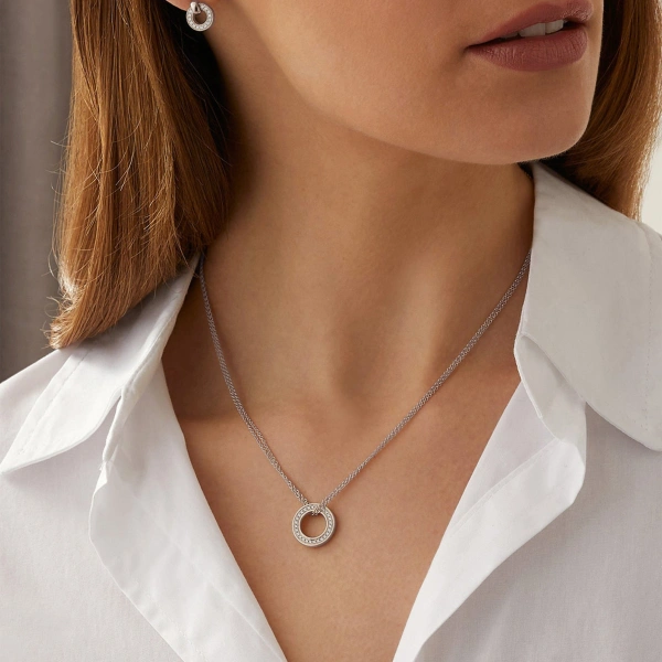 Boodles Roulette White Gold Pendant and Flip Earrings Set | Fine Jewellery Sets | Coveti