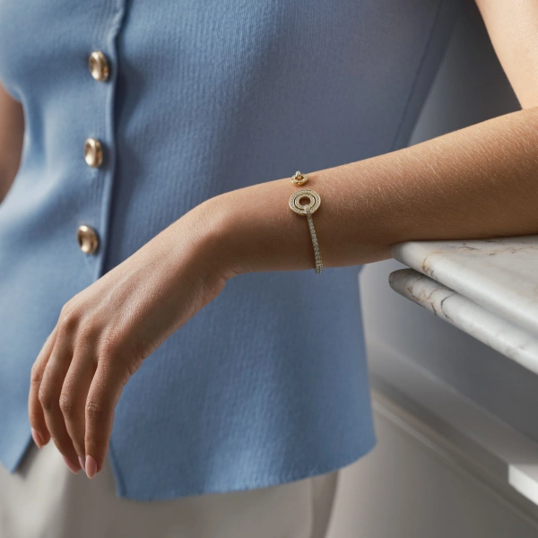Boodles Roulette Yellow Gold Bangle | Fine Bracelets | Coveti