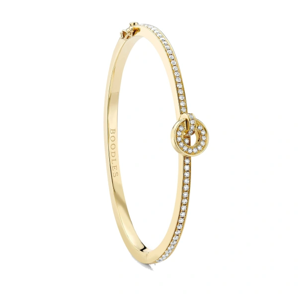 Boodles Roulette Yellow Gold Diamond Bangle | Fine Bracelets | Coveti