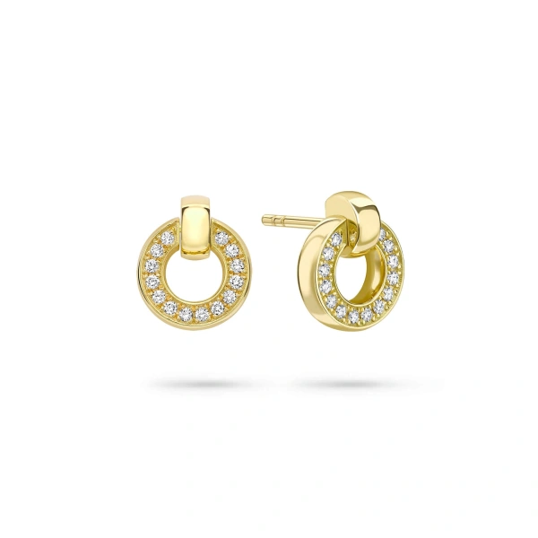Boodles Roulette Yellow Gold Diamond Flip Earrings | Fine Earrings | Coveti