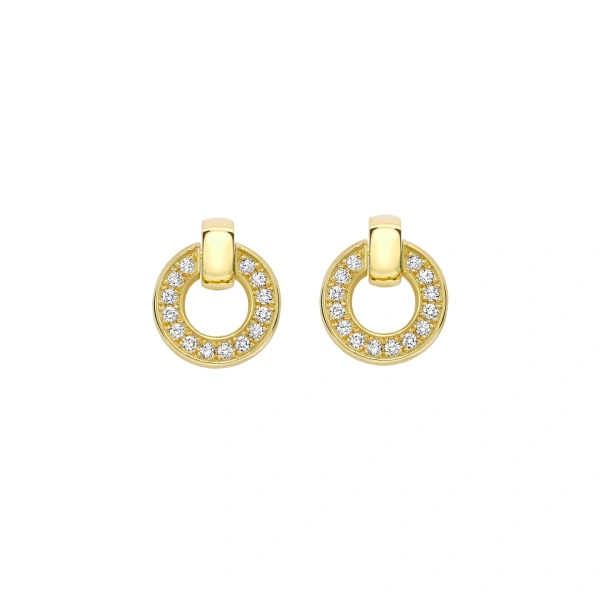Boodles Roulette Yellow Gold Diamond Flip Earrings | Fine Earrings | Coveti