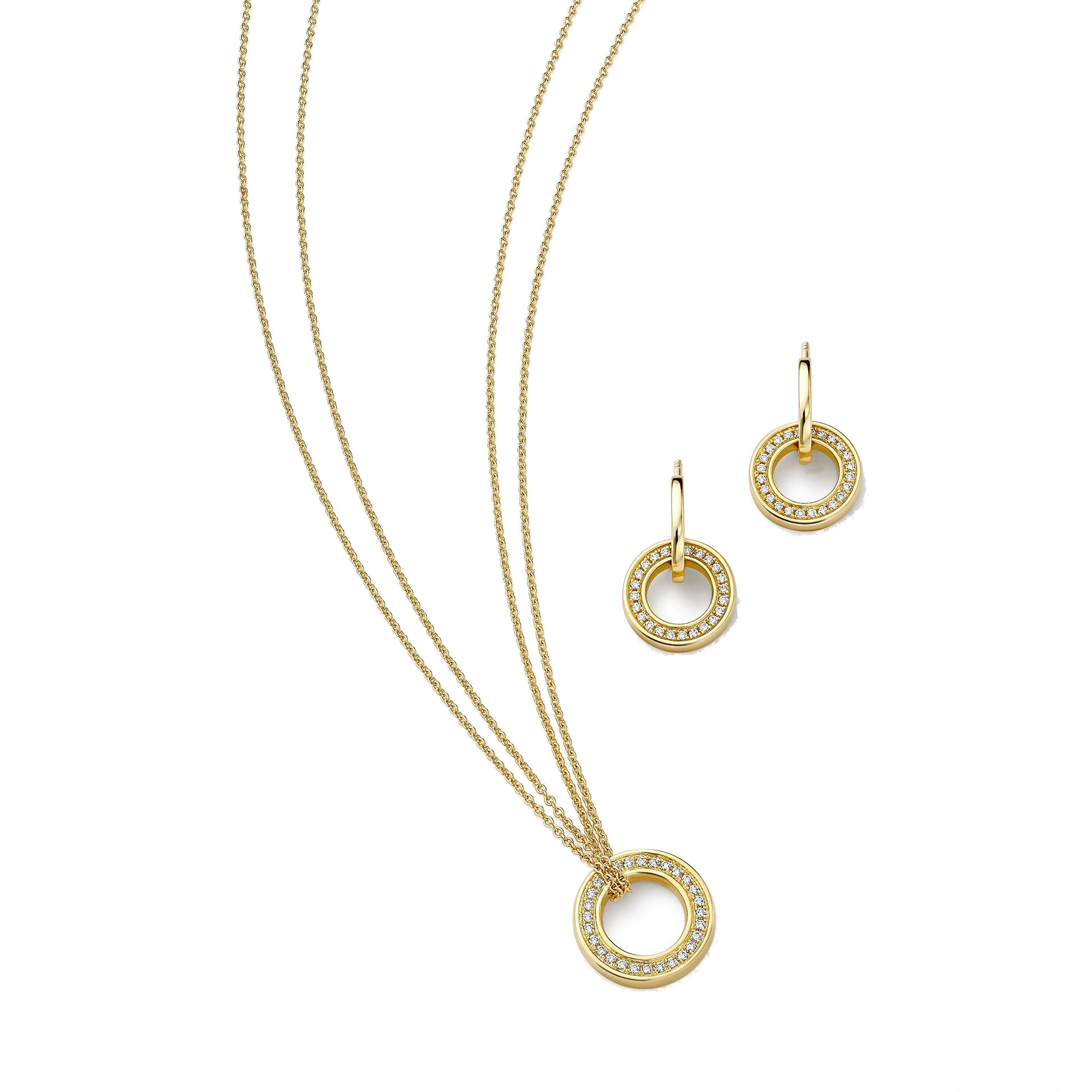 Boodles Roulette Yellow Gold Pendant and Earrings Set Boodles Roulette Yellow Gold Pendant and Earrings Set | Fine Jewellery Sets | Coveti