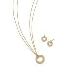 Boodles Roulette Yellow Gold Pendant and Flip Earrings Set | Fine Jewellery Sets | Coveti