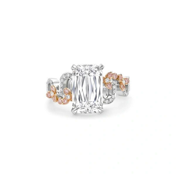 Boodles Santorini Ashoka Diamond Platinum and Rose Gold Ring | Fine Rings | Coveti