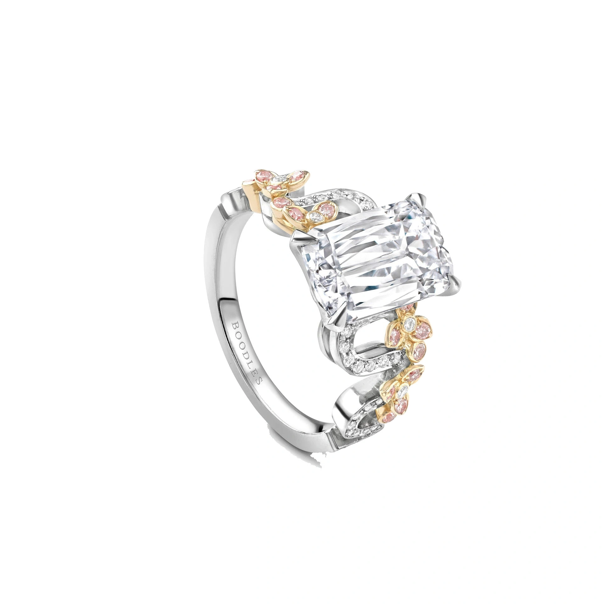 Boodles Santorini Ashoka Diamond Platinum and Rose Gold Ring Boodles Santorini Ashoka Diamond Platinum and Rose Gold Ring | Fine Rings | Coveti