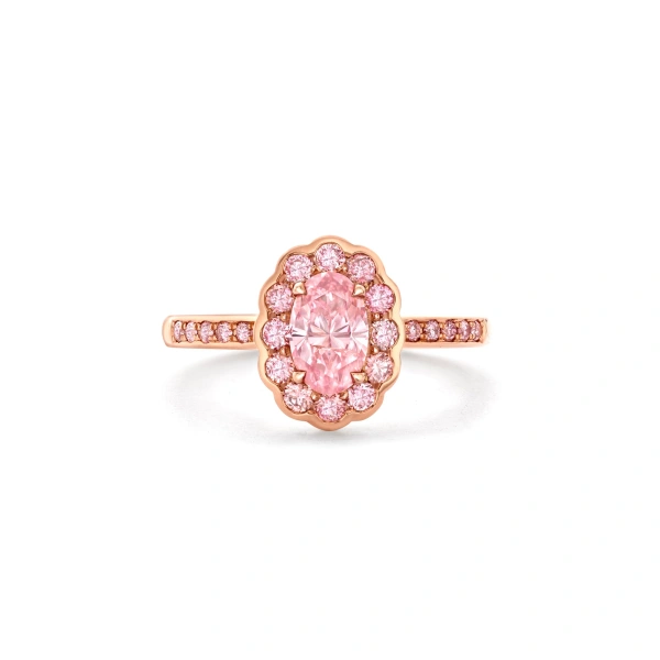Boodles Scalloped Oval Pink Diamond Rose Gold Ring | Fine Rings | Coveti