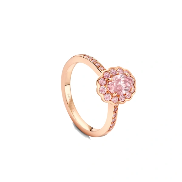 Boodles Scalloped Oval Pink Diamond Rose Gold Ring | Fine Rings | Coveti