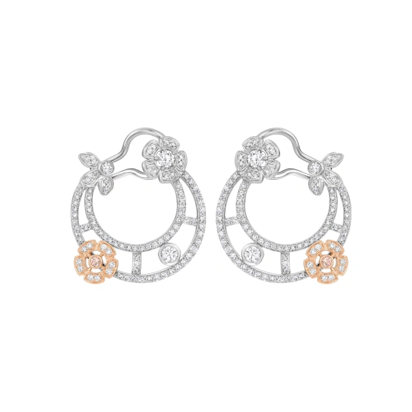 Boodles Secret Garden Flower Diamond Platinum Earrings | Fine Earrings | Coveti