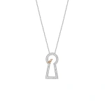 Boodles Secret Garden Large Platinum Keyway Pendant | Fine Necklaces | Coveti