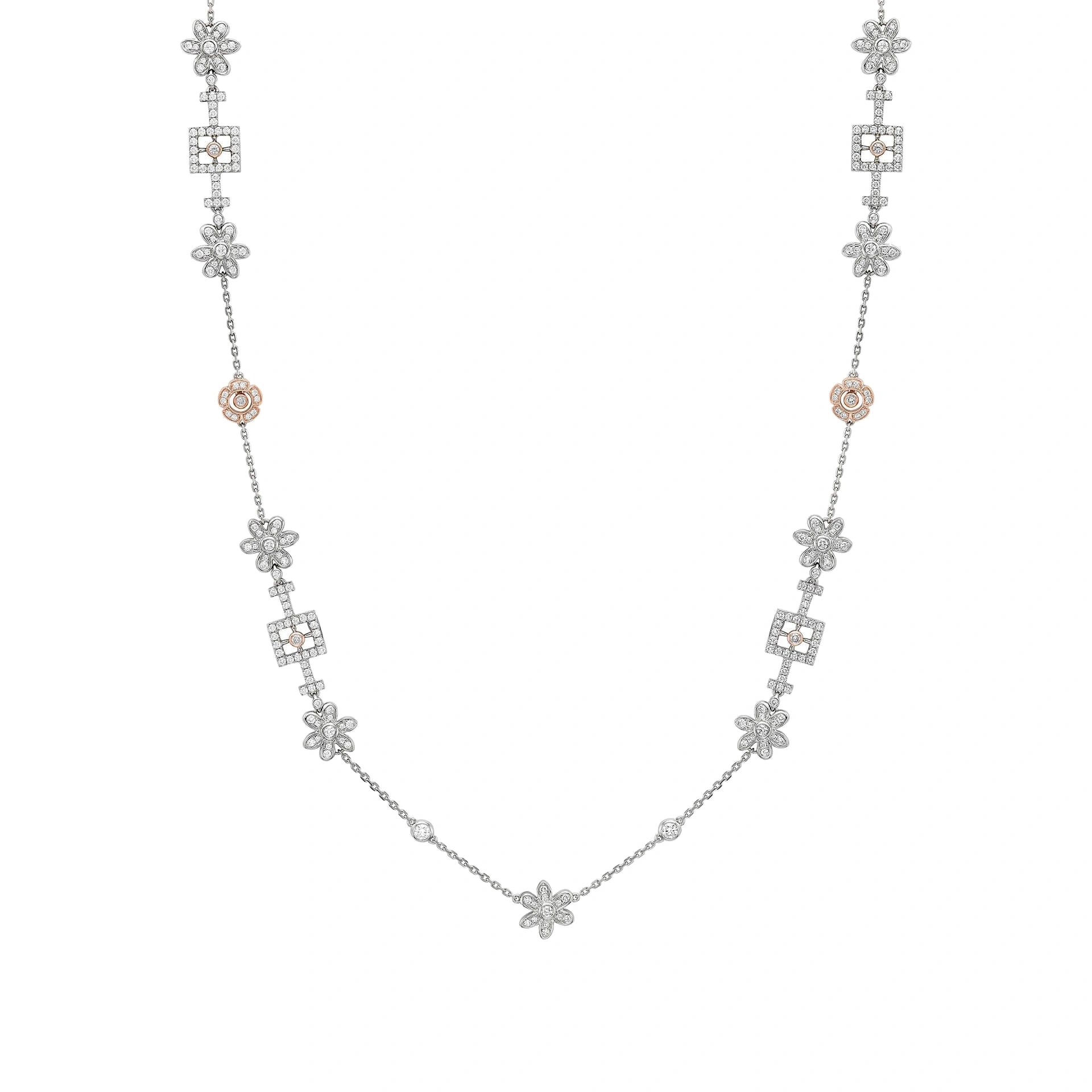 Boodles Secret Garden Long Platinum Pink Diamond Necklace Boodles Secret Garden Long Platinum Pink Diamond Necklace | Fine Necklaces | Coveti