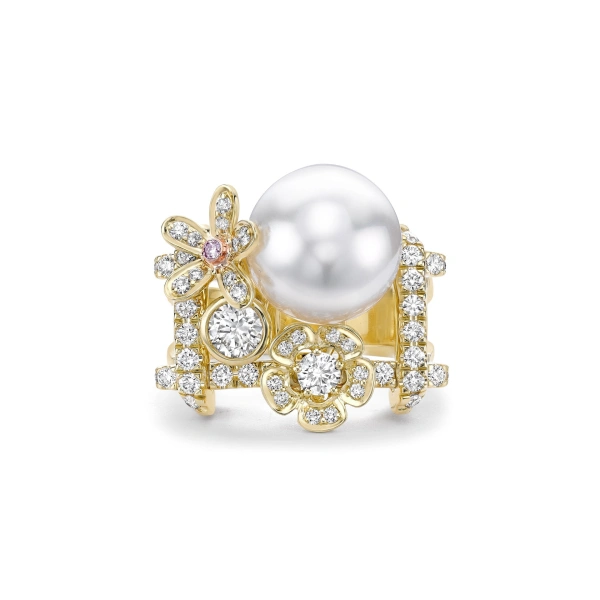 Boodles Secret Garden Pearl Yellow Gold Ring | Fine Rings | Coveti