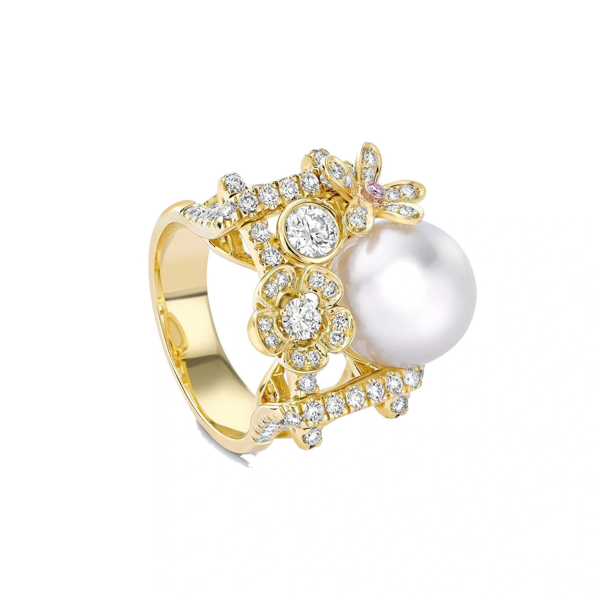 Boodles Secret Garden Pearl Yellow Gold Ring Boodles Secret Garden Pearl Yellow Gold Ring | Fine Rings | Coveti