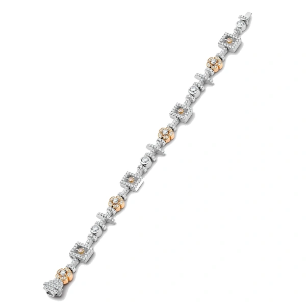 Secret Garden Pink and White Diamond Bracelet