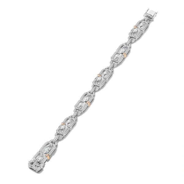 Boodles Secret Garden Pink and White Diamond Platinum Bracelet | Fine Bracelets | Coveti