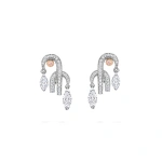 Boodles Secret Garden Pink and White Diamond Platinum Earrings | Fine Earrings | Coveti