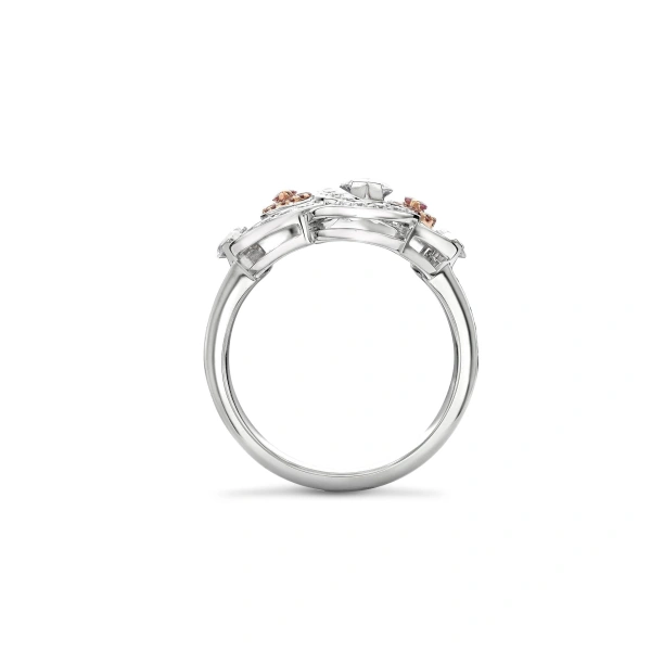 Boodles Secret Garden Platinum Marquise Pink and White Diamond Ring | Fine Rings | Coveti