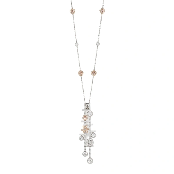 Secret Garden Platinum Rose Gold Diamond Pendant