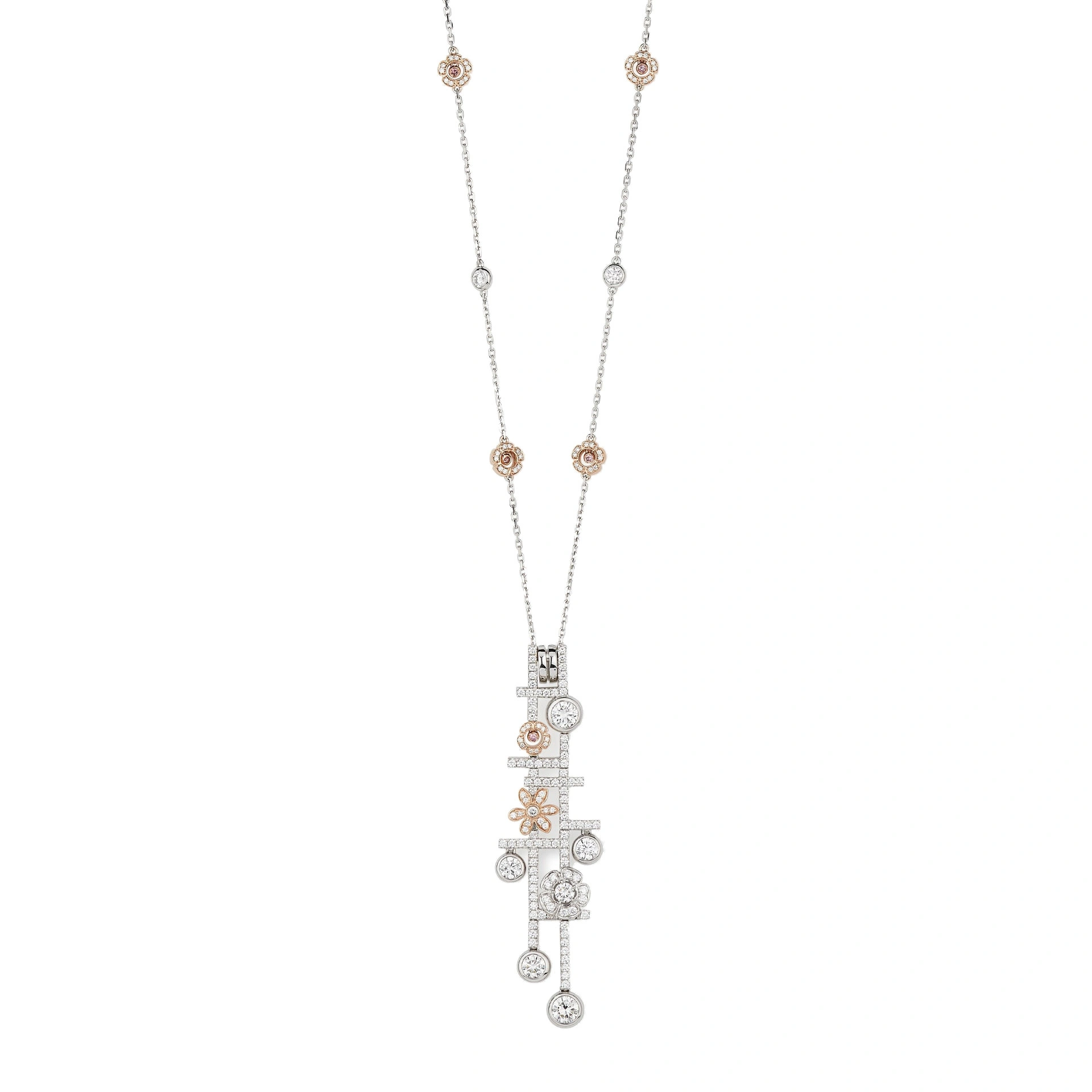 Boodles Secret Garden Platinum Rose Gold Diamond Pendant Boodles Secret Garden Platinum Rose Gold Diamond Pendant | Fine Necklaces | Coveti