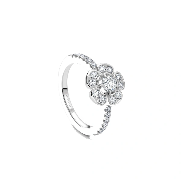 Boodles Secret Garden Small Platinum Flower Ring | Fine Rings | Coveti