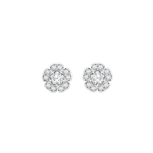 Boodles Secret Garden Walled Garden Diamond Stud Platinum Earrings | Fine Earrings | Coveti
