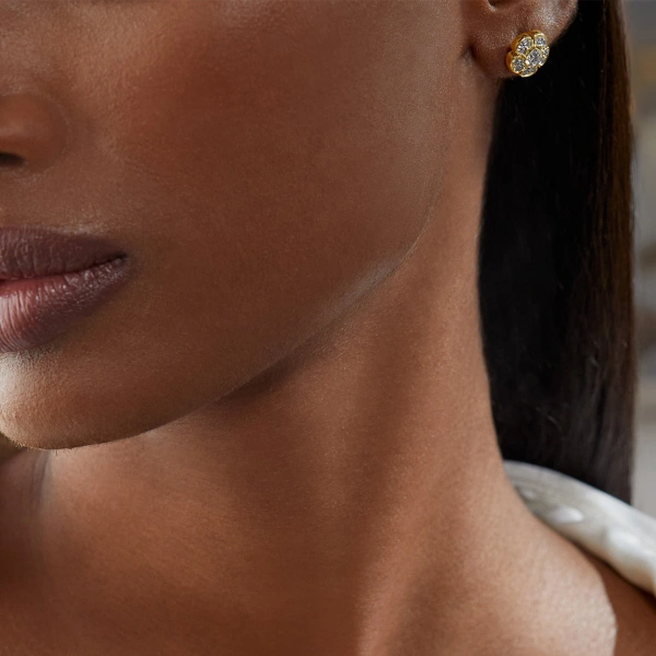 Boodles Secret Garden Walled Garden Diamond Stud Yellow Gold Earrings | Fine Earrings | Coveti