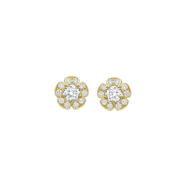 Boodles Secret Garden Walled Garden Diamond Stud Yellow Gold Earrings | Fine Earrings | Coveti