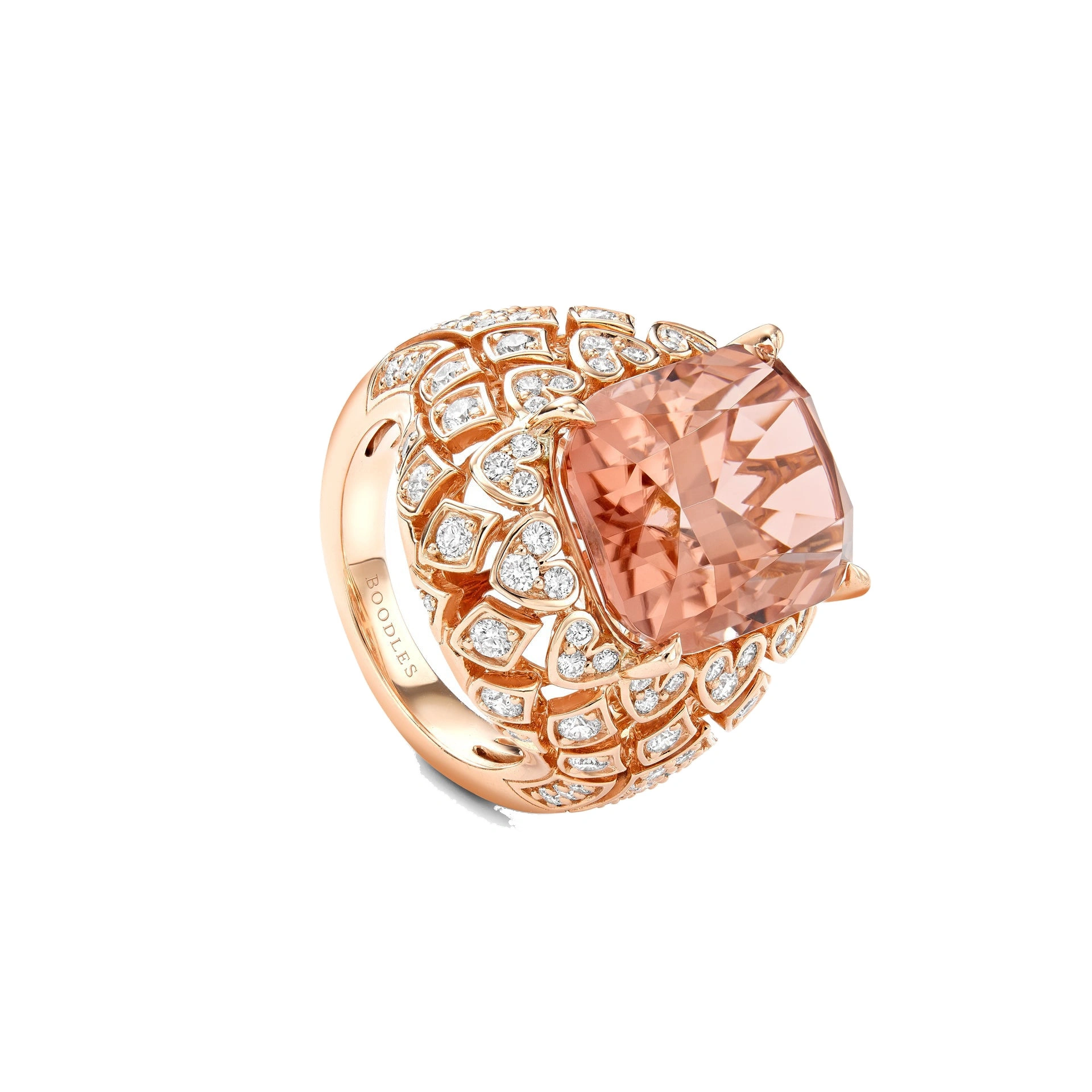 Boodles Secret Garden Waterlily Peach Tourmaline Rose Gold Ring Boodles Secret Garden Waterlily Peach Tourmaline Rose Gold Ring | Fine Rings | Coveti