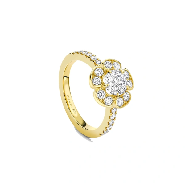 Boodles Secret Garden Yellow Gold Flower Ring | Fine Rings | Coveti