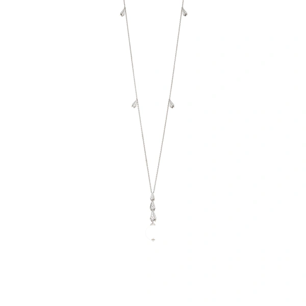 Snowdrop White Gold Pearl Pendant