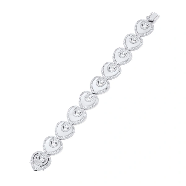 Boodles Sophie Platinum Mother Of Pearl Platinum Bracelet | Fine Bracelets | Coveti