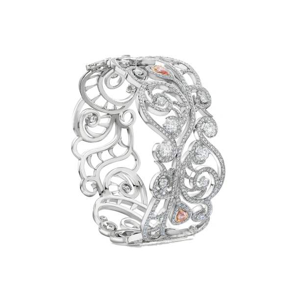 Boodles Sweet Pea Diamond Platinum Bangle | Fine Bracelets | Coveti