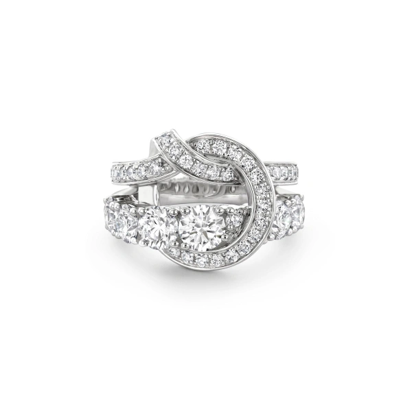 Boodles The Knot Large White Gold Diamond Ring | Fine Rings | Coveti