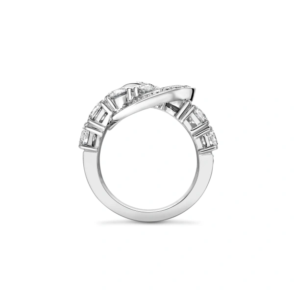 Boodles The Knot Large White Gold Diamond Ring | Fine Rings | Coveti