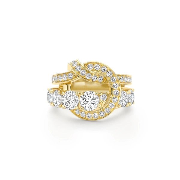 Boodles The Knot Large Yellow Gold Diamond Ring | Fine Rings | Coveti