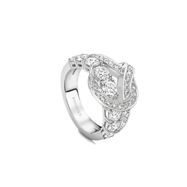 Boodles The Knot Medium White Gold Diamond Ring | Fine Rings | Coveti