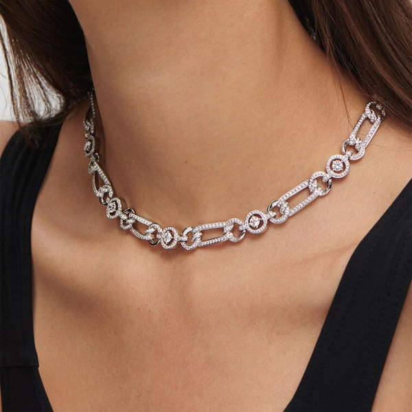 Boodles The Knot Open Link White Gold Diamond Collar | Fine Necklaces | Coveti