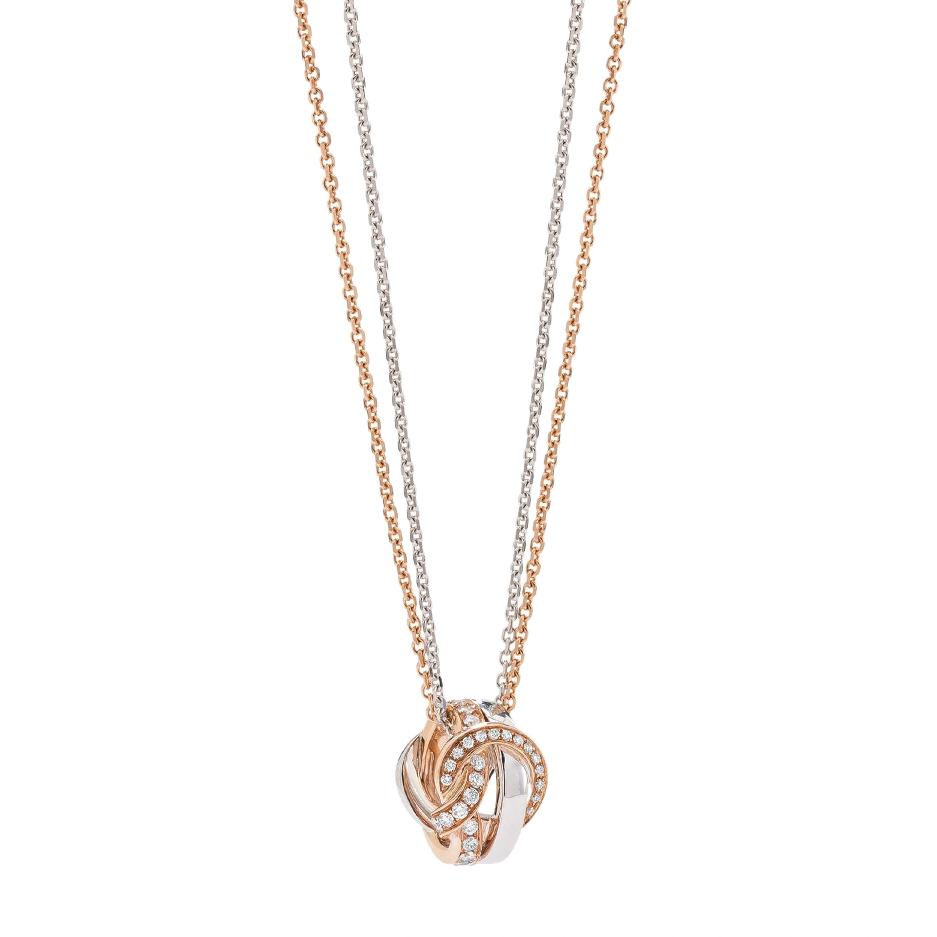 Boodles The Knot Rose and White Gold Diamond Pendant Boodles The Knot Rose and White Gold Diamond Pendant | Fine Necklaces | Coveti