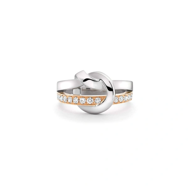 Boodles The Knot Rose and White Gold Diamond Ring | Fine Rings | Coveti