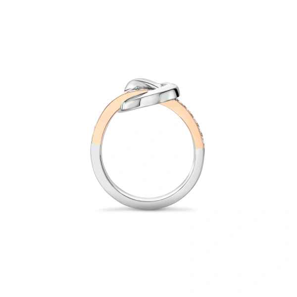 Boodles The Knot Rose and White Gold Diamond Ring | Fine Rings | Coveti