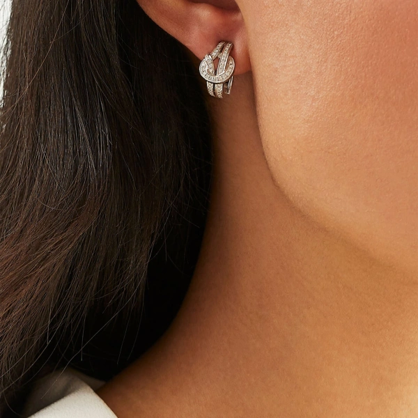 Boodles The Knot White Gold Diamond Earrings | Fine Earrings | Coveti