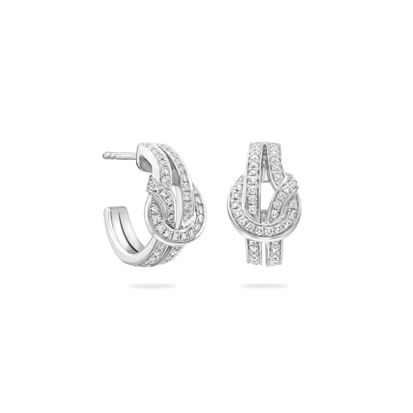 Boodles The Knot White Gold Diamond Earrings | Fine Earrings | Coveti