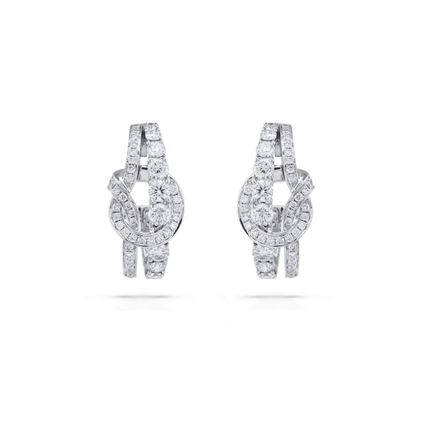 Boodles The Knot White Gold Diamond Earrings | Fine Earrings | Coveti