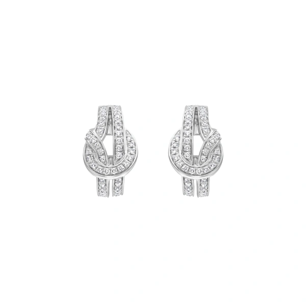 Boodles The Knot White Gold Diamond Earrings | Fine Earrings | Coveti