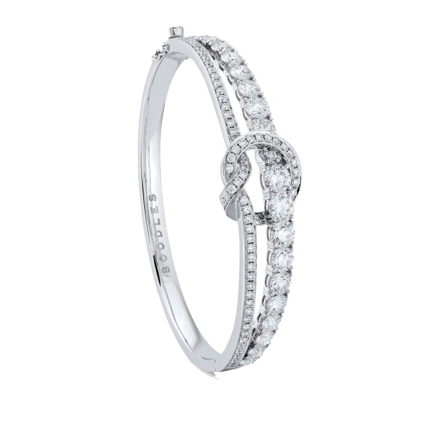 Boodles The Knot White Gold Diamond Large Bangle | Fine Bracelets | Coveti