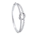 Boodles The Knot White Gold Diamond Medium Bangle | Fine Bracelets | Coveti