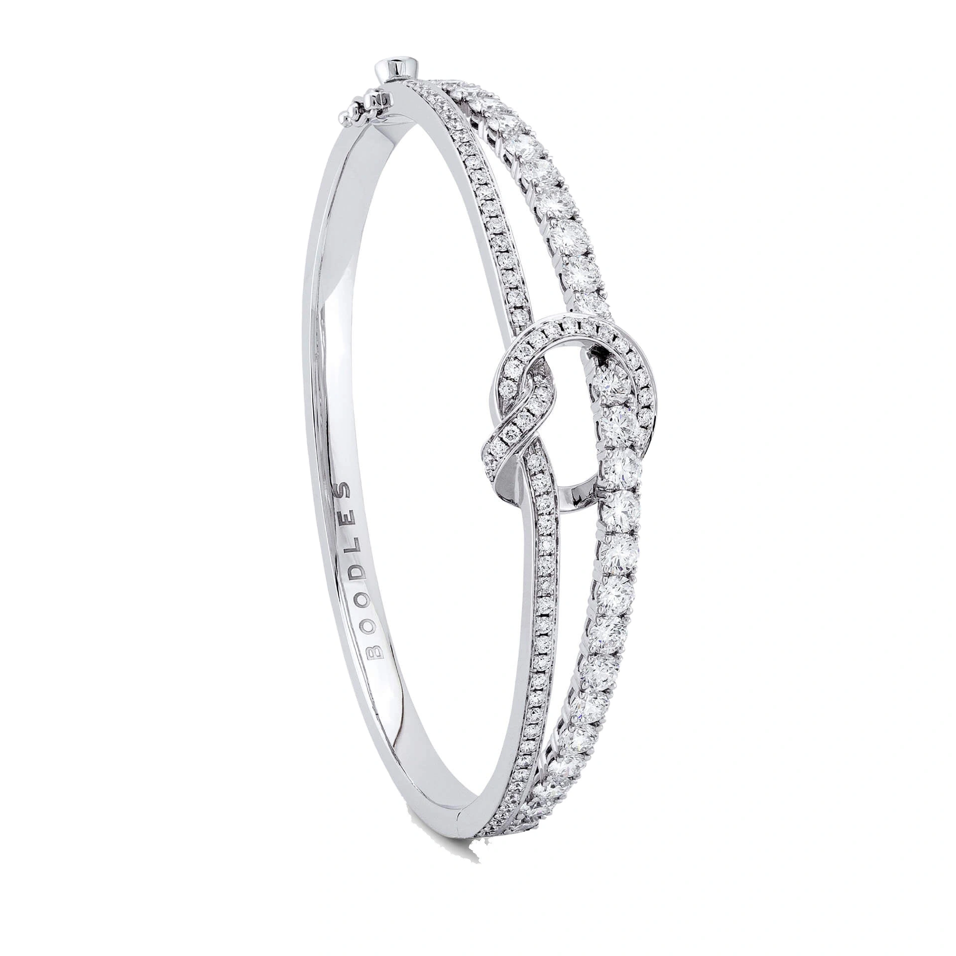 Boodles The Knot White Gold Diamond Medium Bangle Boodles The Knot White Gold Diamond Medium Bangle | Fine Bracelets | Coveti